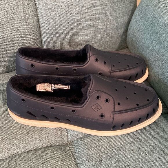 Sperry Authentic Original Float Cozy Boat Shoe Faux Fur Lined Navy Sz Men's 12 - Picture 4 of 9